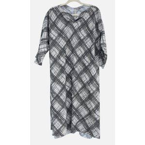 Cynthia Ashby women's  XL Xtra Large  brown Plaid Linen dress plus size